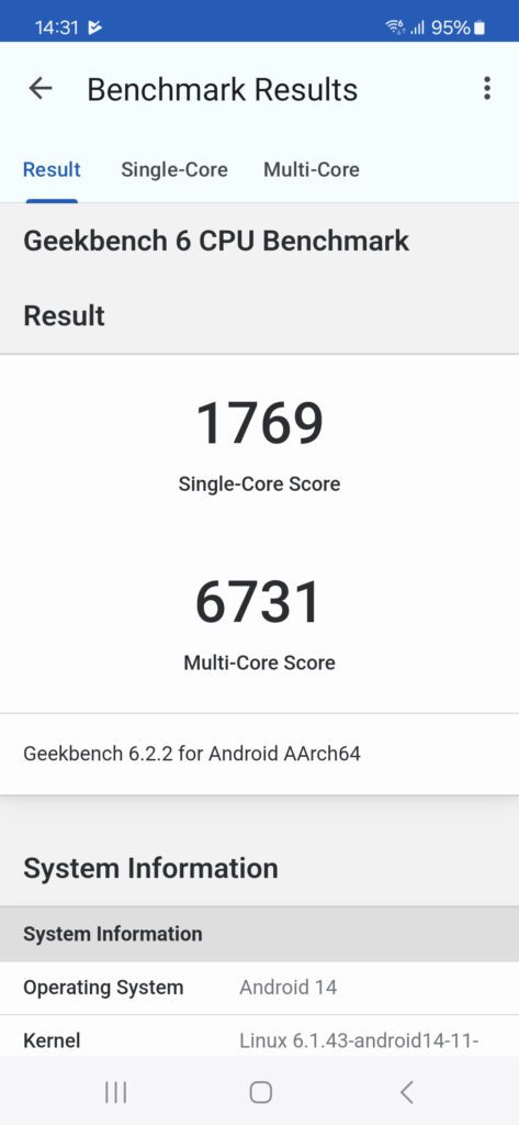 Galaxy S24 Geekbench CPU